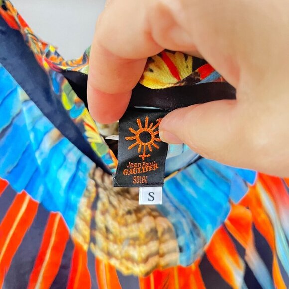 Rare Vintage Jean Paul Gaultier‎ Soleil Floral Sunburst Sleeveless Dress S - Picture 2 of 7